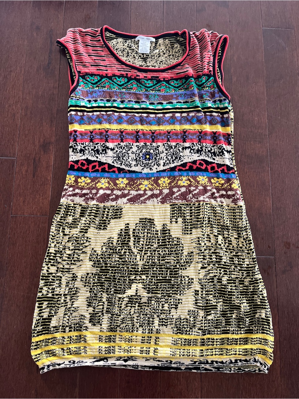 Sleeveless Multicolor Patterned Mini Dress